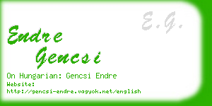 endre gencsi business card